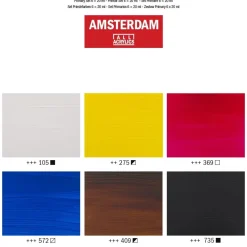 Amsterdam Acrylics Primary Set - 6 x 20 ml