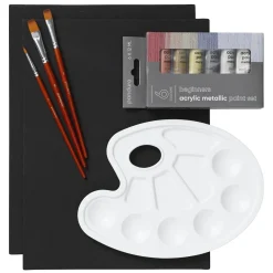 Beginners Acrylic Metallic Paint Kit, allt för nybörjaren som vill börja måla med akrylfärg