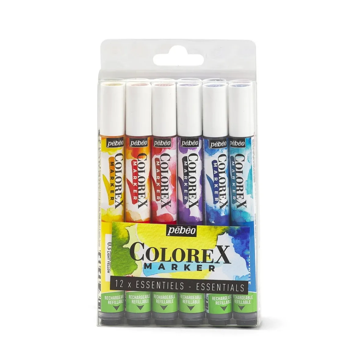 Colorex Marker Set Essentials 12 – markers med akvarellbläck och penselspets