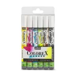 Colorex Marker Set Essentials 6 – markers med akvarellbläck och penselspets