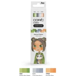 Copic Ciao markers med dubbelspets, 3-pack – Natural palette