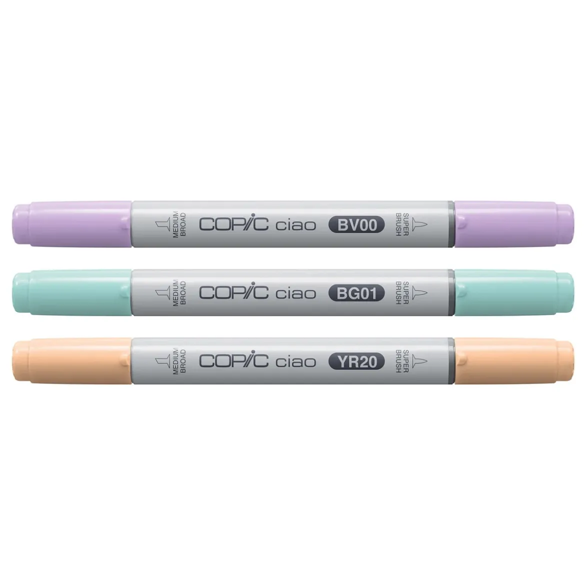 Copic Ciao markers med dubbelspets, 3-pack – Pastel palette