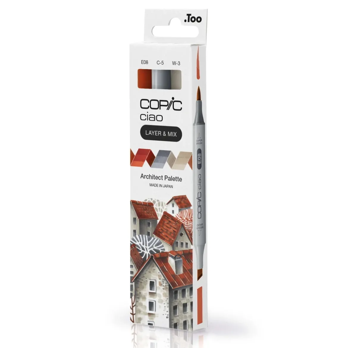 Copic Ciao markers med dubbelspets, 3-pack – Architect palette