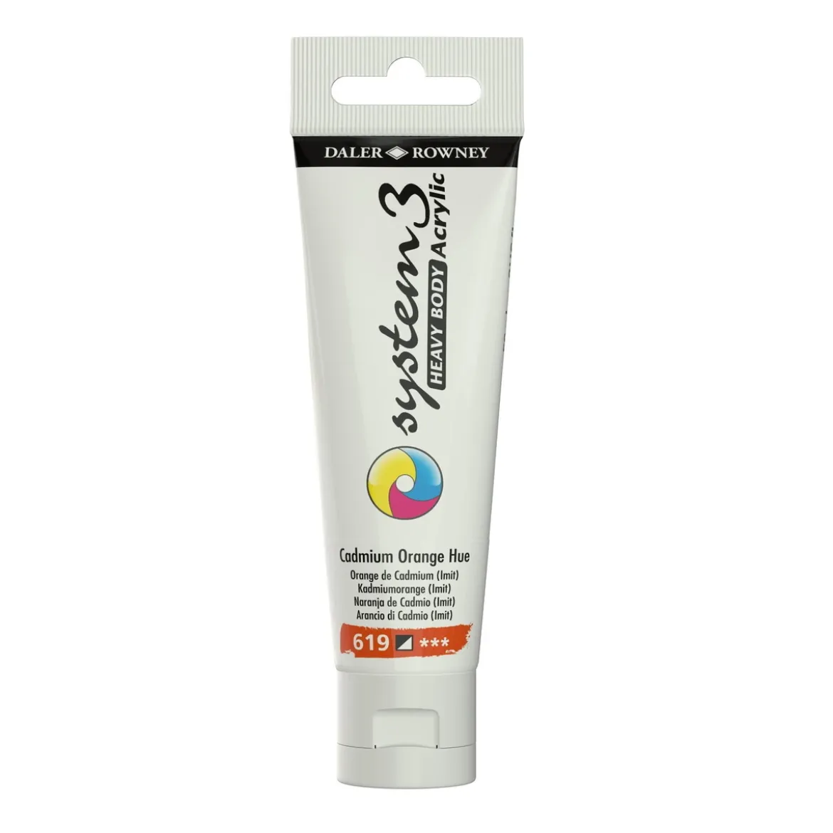 Daler-Rowney System3 Heavy Body akrylfärg 59 ml – Cadmium Orange Hue 619