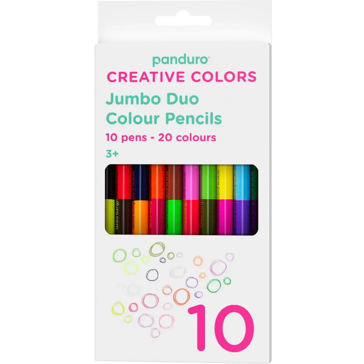 Dubbelfärgpennor Jumbo 10-pack – 10 pennor, 20 färger, smart va?