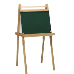 Dubbelsidigt staffli, rittavla med whiteboard & griffeltavla, höjd 119–136 cm