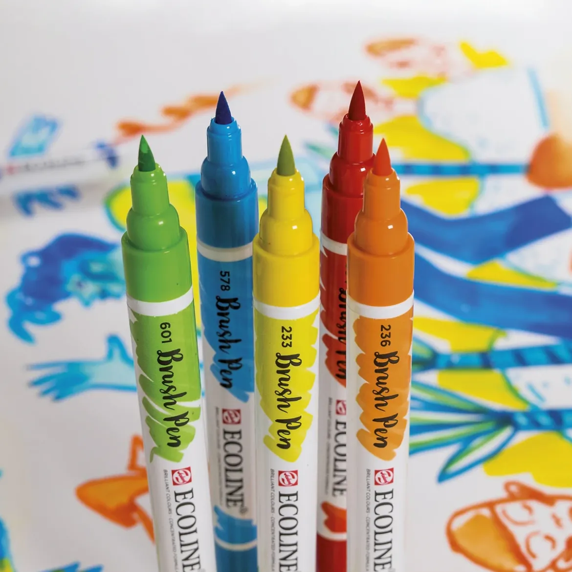 Ecoline Brush Pen Set - Primary 10-pack