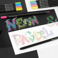 Faber-Castell Black Edition Neon & Pastel vaxbaserade färgpennor 12-pack