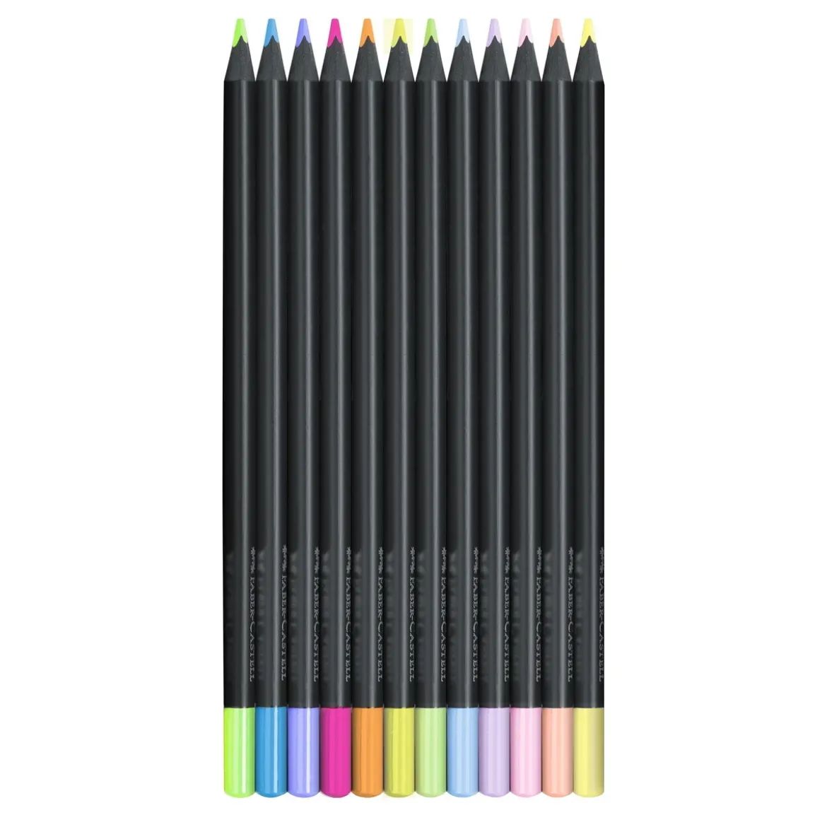 Faber-Castell Black Edition Neon & Pastel vaxbaserade färgpennor 12-pack