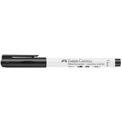 Faber-Castell Laundry Marker 1 mm, tvättbar svart märkpenna för textil, 95°C max