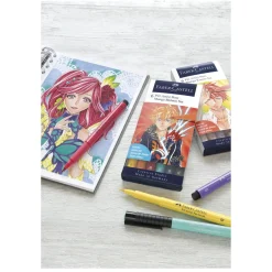 Faber-Castell PITT artist pens Manga Shônen set – 6 st. pennor med penselspets