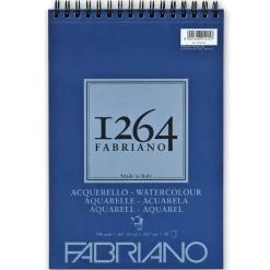 Fabriano akvarellblock F-1264 A4 (210×297 mm), 30 ark, 300 grams ytvikt.
