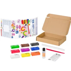 Fimo Soft Basic Set – 9×25g färgglada Fimo-leror och verktyg