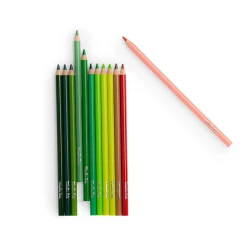 Färgpennor 12-pack med naturtema + 3 färgläggningskort