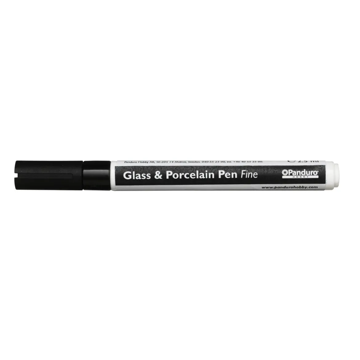 Glas & porslinspenna svart, 1 mm spets