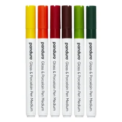 Glas & porslinspennor 6-pack i höst- & naturfärger, 2 mm spets