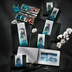 Hahnemühle akvarellbok i pocketformat 14×14 cm – 100% bomull, 250 grams ytvikt