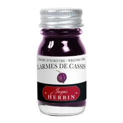 Herbin Fountain Ink 10 ml, bläck för reservoarpennor – svart vinbär / larmes de cassis