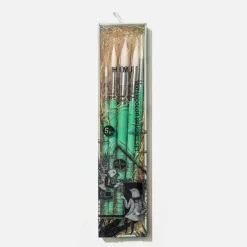 HIMI Gouache Brush, 5-pack Green Bird – 5 runda gröna penslar #5, 6, 9, 10, 12