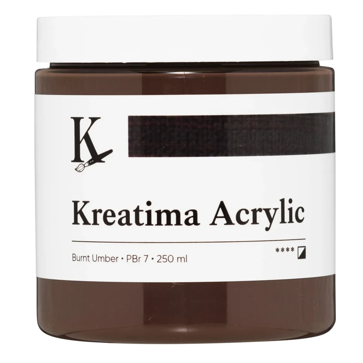Kreatima Acrylic akrylfärg 250 ml – Burnt Umber PBr 7