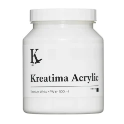 Kreatima Acrylic akrylfärg 500 ml – Titanium White PW 6