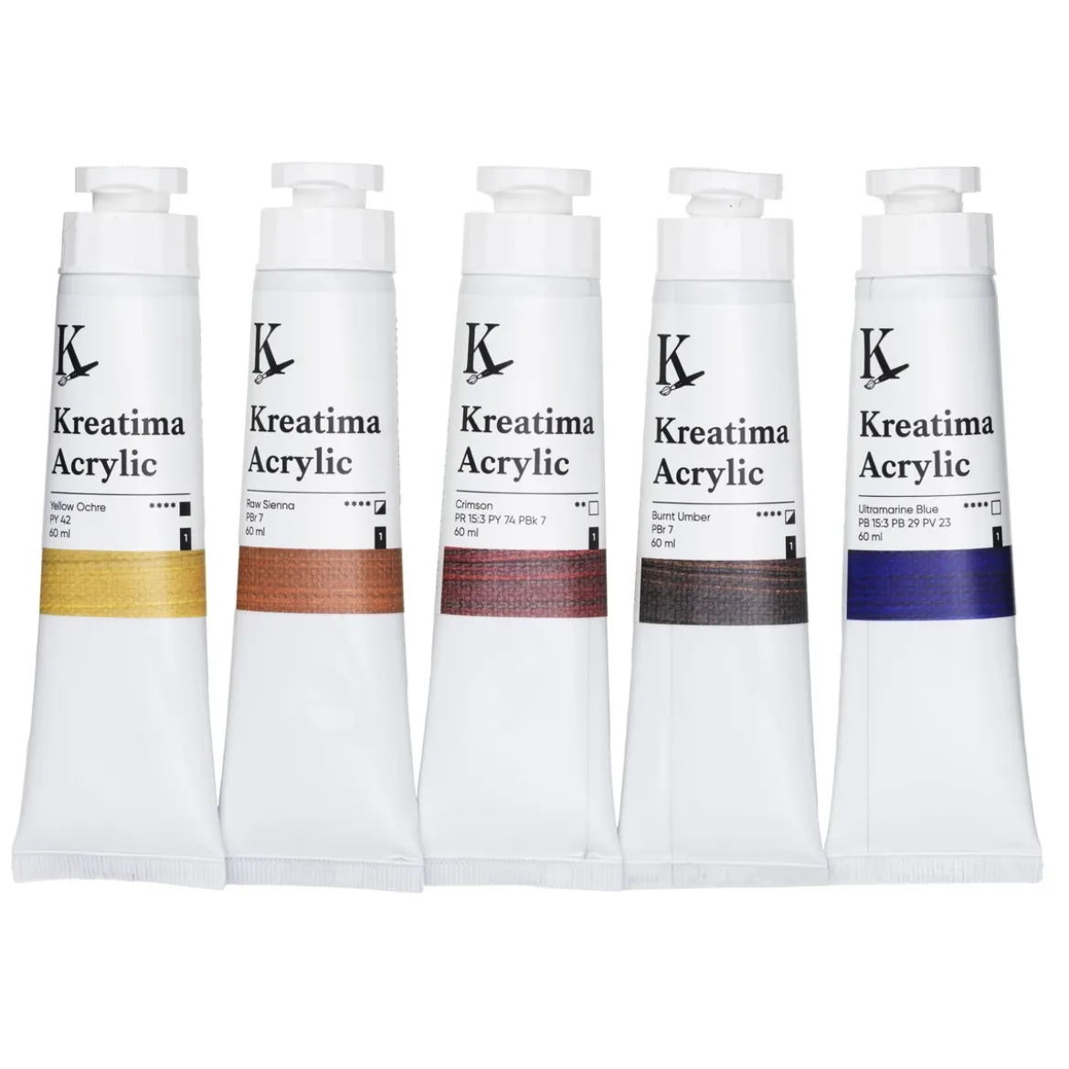 Kreatima Acrylic akrylfärg, Portrait Set 5×60 ml – porträttfärger
