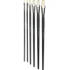 Kreatima pensel Studio Flat 6-pack, #2, 4, 6, 8, 10, 12 – svinborstpenslar med flat borst