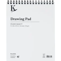 Kreatima Studio Drawing spiralbundet ritblock F3 (220x270 mm), 50 ark, 150 g/m²