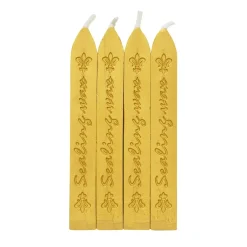 Lackstänger guld 4-pack, lackstång till sigillvax / sigillack. Längd 9 cm