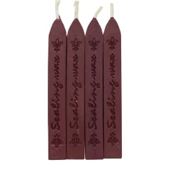Lackstänger vinröd 4-pack, lackstång till sigillvax / sigillack. Längd 9 cm