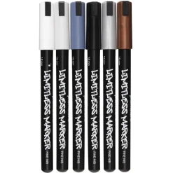 Limitless Marker S Industrial Zone, set med 6 akrylpennor – Fin spets Ø1 mm