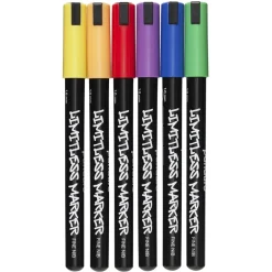 Limitless Marker S Prism Spectrum, set med 6 akrylpennor – Fin spets Ø1 mm