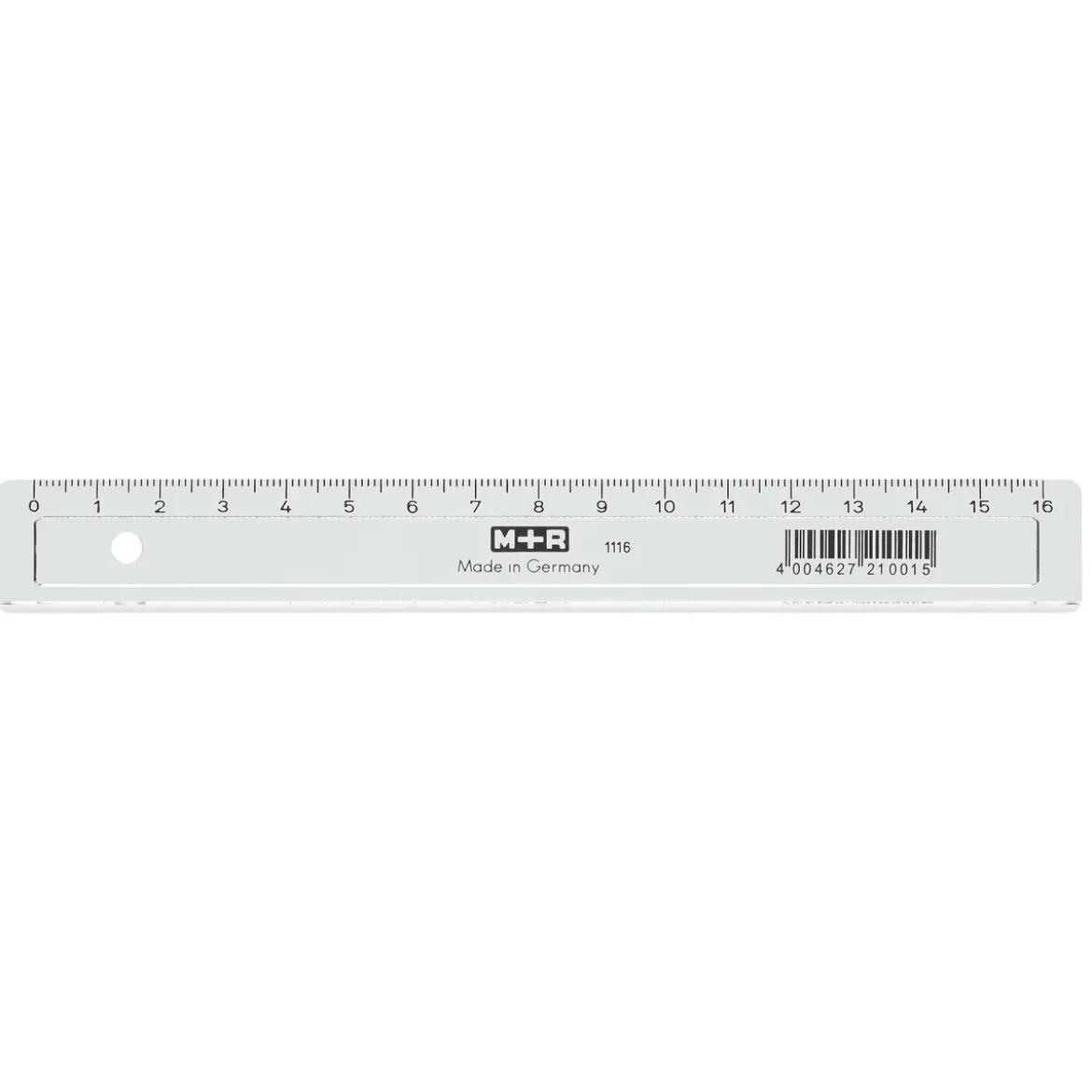 Linjal M+R 16 cm transparent