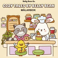 Målarbok Cozy Tales by Belly Bean, färglägg 40 jättesöta motiv! 25,4×25,4 cm
