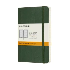 Moleskine Classic Notebook Pocket (9×14 cm), grön mjuk pärm – 192 linjerade sidor
