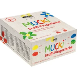 Mucki fingerfärg för tyg & textil, 5-pack