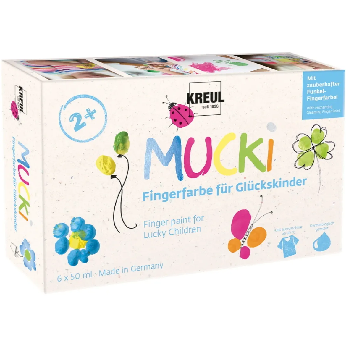 Mucki fingerfärg Lyckobarn, 6-pack
