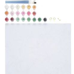 Paint by number / måla efter nummer – blomster, 28×35,5 cm + 20 färger & 3 penslar