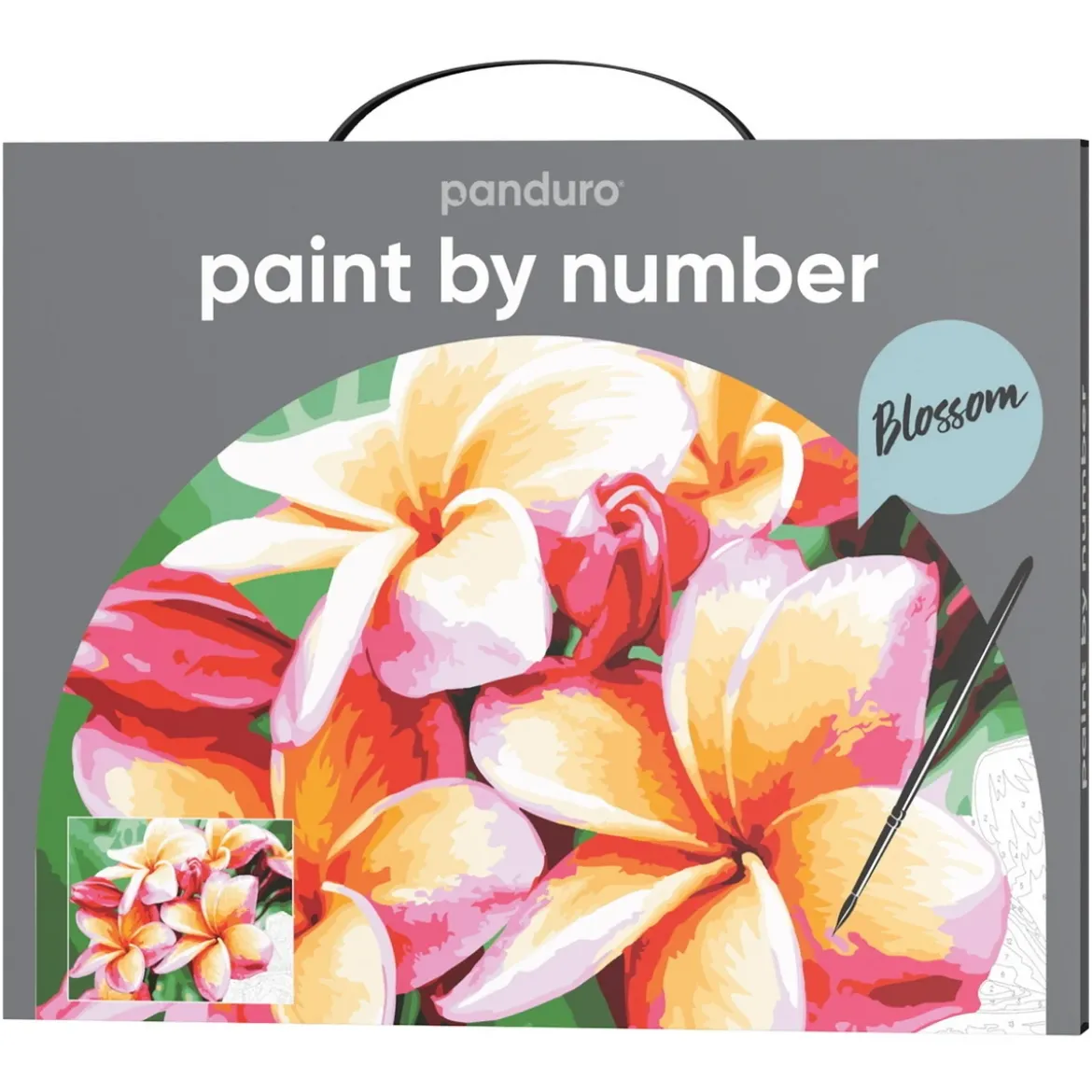 Paint by number / måla efter nummer – blomster, 28×35,5 cm + 20 färger & 3 penslar