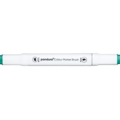 Panduro Colour Marker Brush, penselspets & snedskuren spets – Peacock green 61