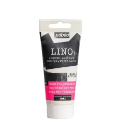 Pebeo Lino Ink 80 ml, vattenbaserad linoleumfärg – Fluorescent Pink