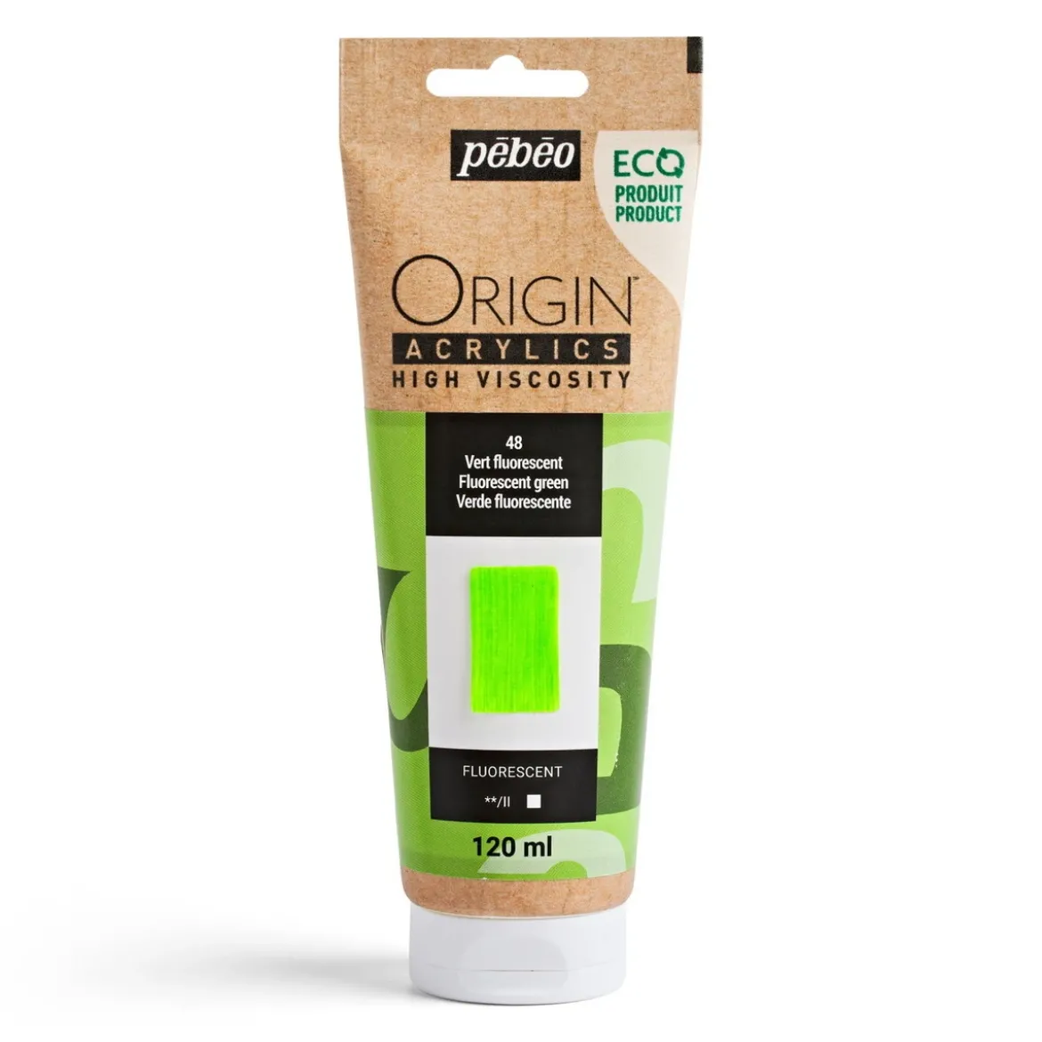 Pebeo Origin Acrylics akrylfärg 120 ml Fluorescent green 48