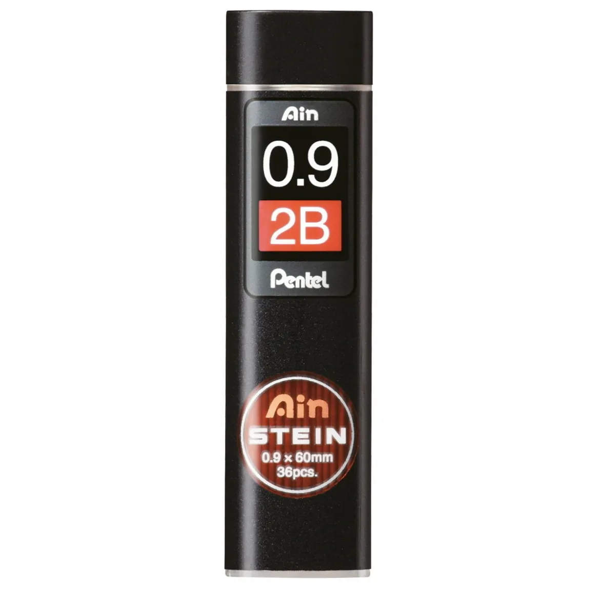 Pentel blyertsstift refill – 0,9 mm 2B. Innehåller 36 stift.