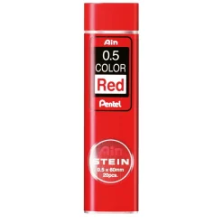 Pentel röda blyertsstift refill – 0,5 mm. Innehåller 20 stift.