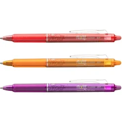 Pilot Frixion Clicker 0,7 mm 3-pack, pennkropp & bläck i 3 färger – apricot, peach & purple