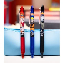 Pilot Frixion Clicker Naruto Shipudden, 3-pack med Naruto-motiv, 0,7 mm spets