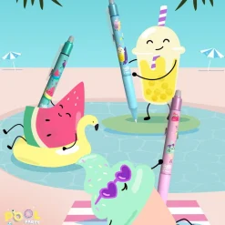 Pilot Frixion Clicker Pool Party 0,7 mm – grön pennkropp med lila bläck
