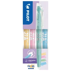 Pilot Frixion Light 4-pack, suddbara överstrykningspennor i pastellfärger