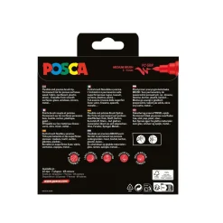 Posca Brush PC-5BR Basic 8-pack, pennor med halvhård penselspets, 1–4 mm linjebredd