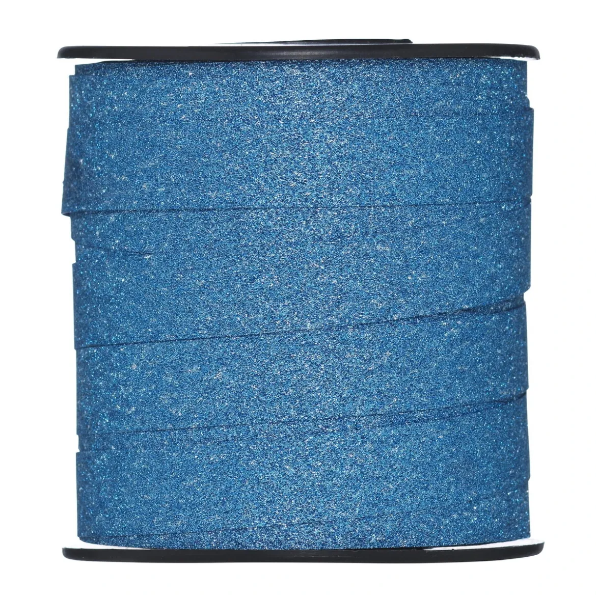 Presentband 25 meter på rulle, 1 cm brett – glitter blå